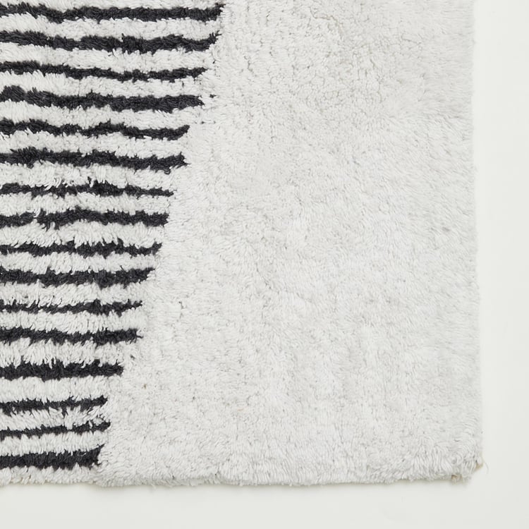 Corsica Auton Cotton Striped Anti-Slip Bath Mat - 60x40cm