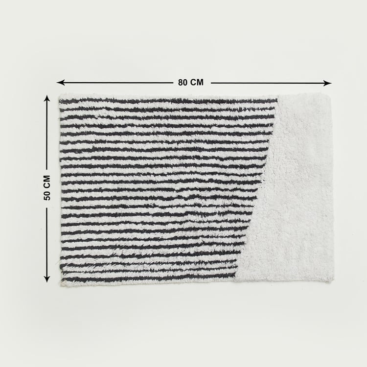 Corsica Auton Cotton Striped Anti-Slip Bath Mat - 80x50cm