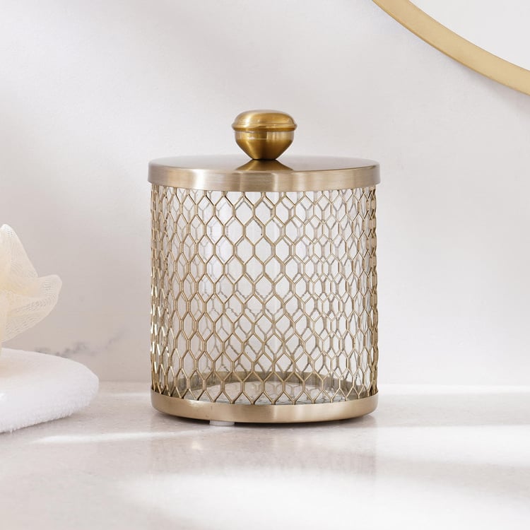 Panama Cage Glass Cotton Jar