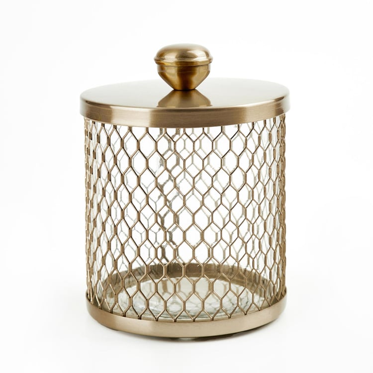 Panama Cage Glass Cotton Jar