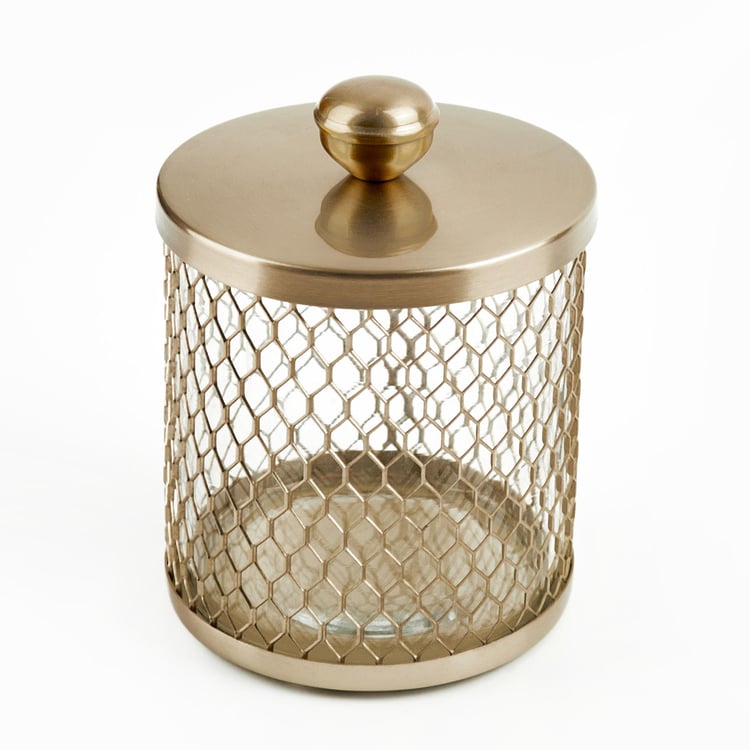 Panama Cage Glass Cotton Jar