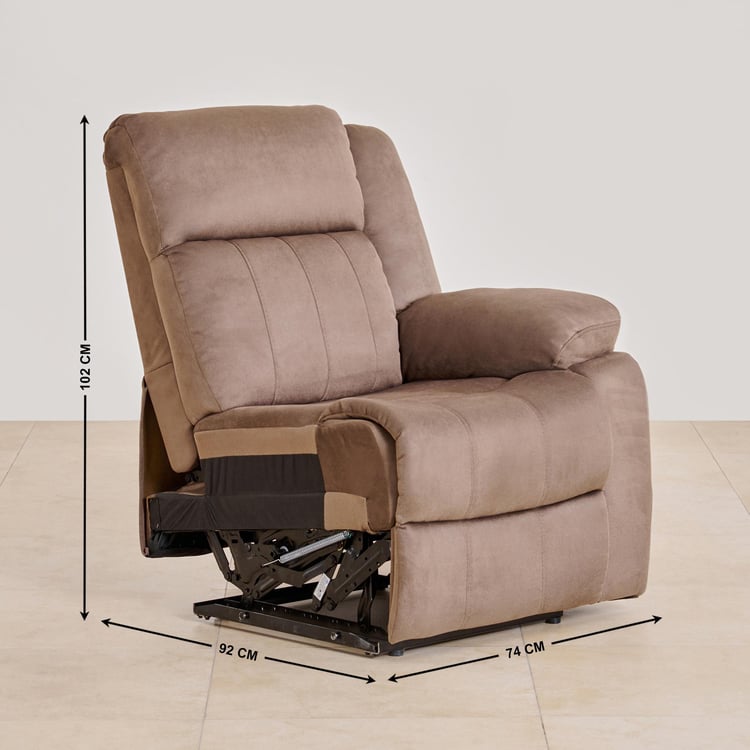 Denver Fabric 5-Seater Corner Recliner Set - Brown