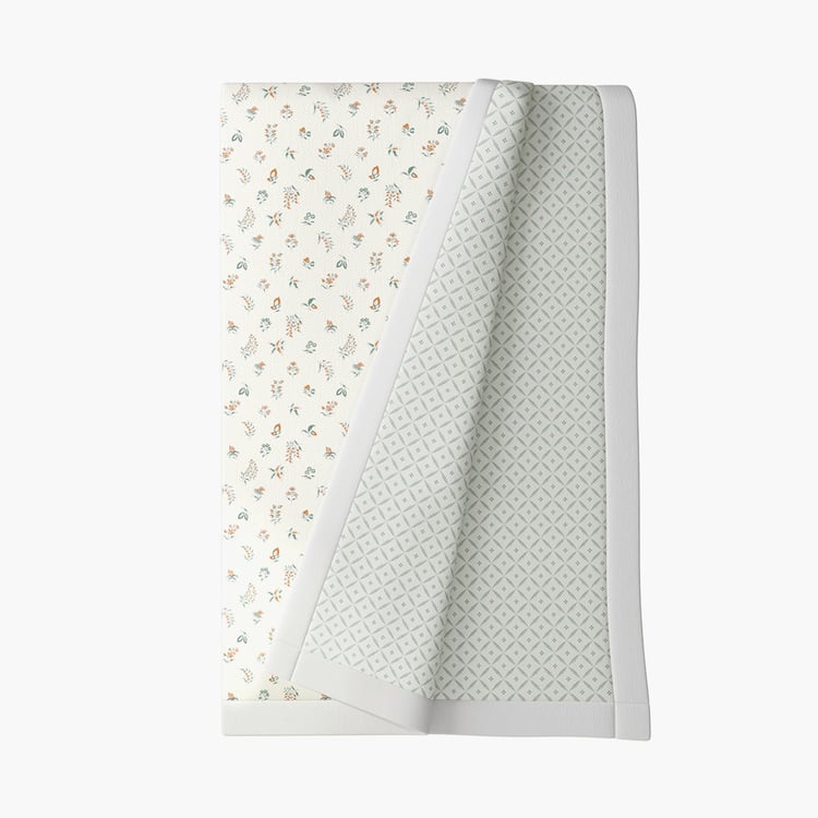 PORTICO Saffron Cotton Printed Reversible Double Dohar