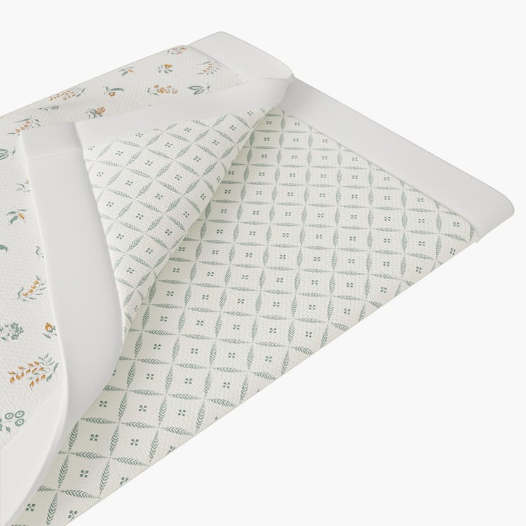 PORTICO Saffron Cotton Printed Reversible Double Dohar