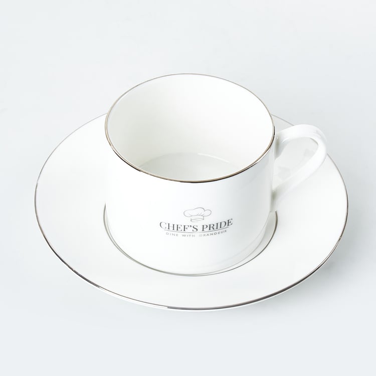 Chef's Pride Bone China Cup and Saucer - 200ml