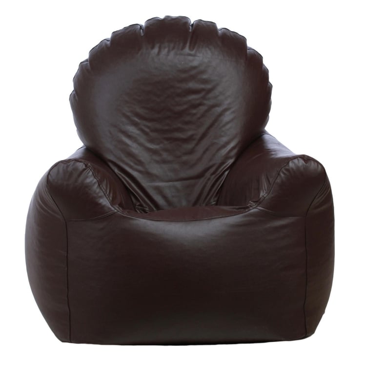 Helios Gary Faux Leather Arm Chair Bean Bag Cover - Brown