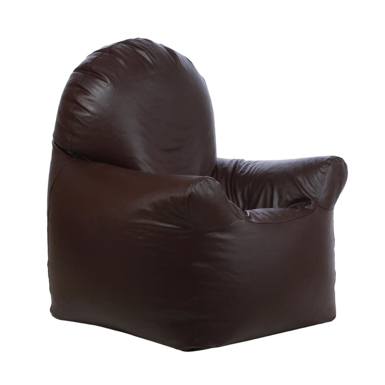 Helios Gary Faux Leather Arm Chair Bean Bag Cover - Brown