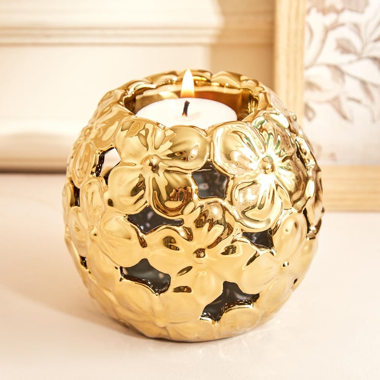 Stellar Celestial Porcelain Floral T-Light Holder