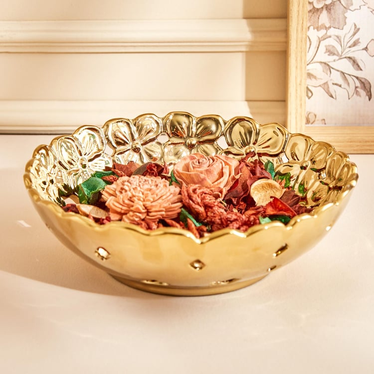 Stellar Celestial Porcelain Floral Decorative Bowl