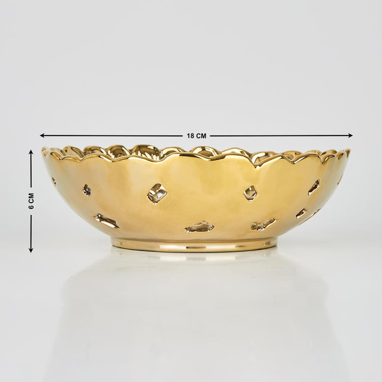 Stellar Celestial Porcelain Floral Decorative Bowl