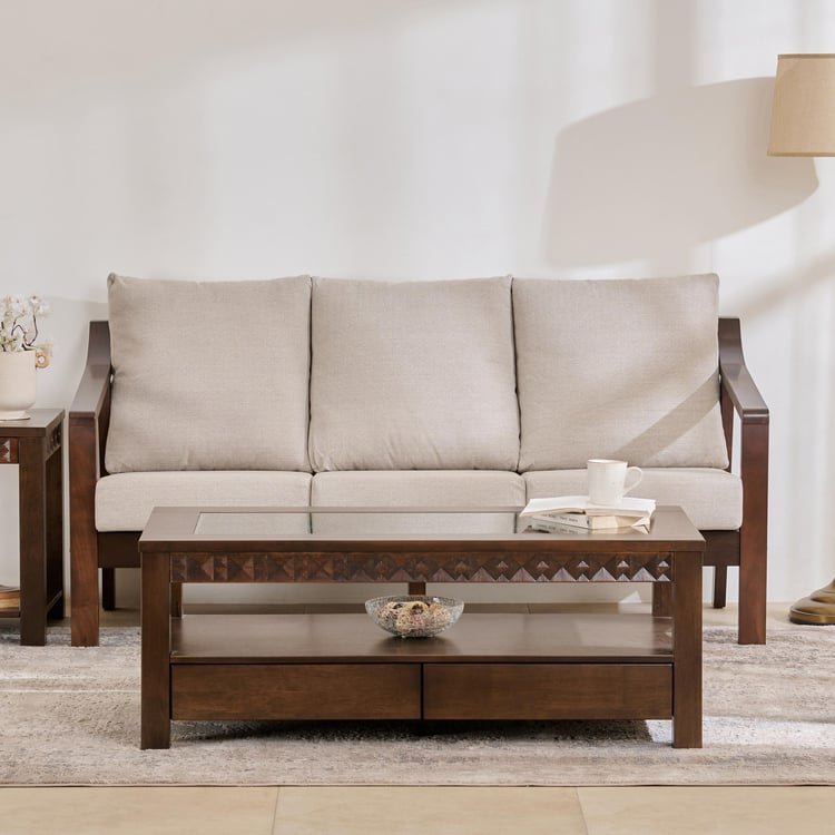 Helios Zara NXT Fabric 3-Seater Sofa - Beige