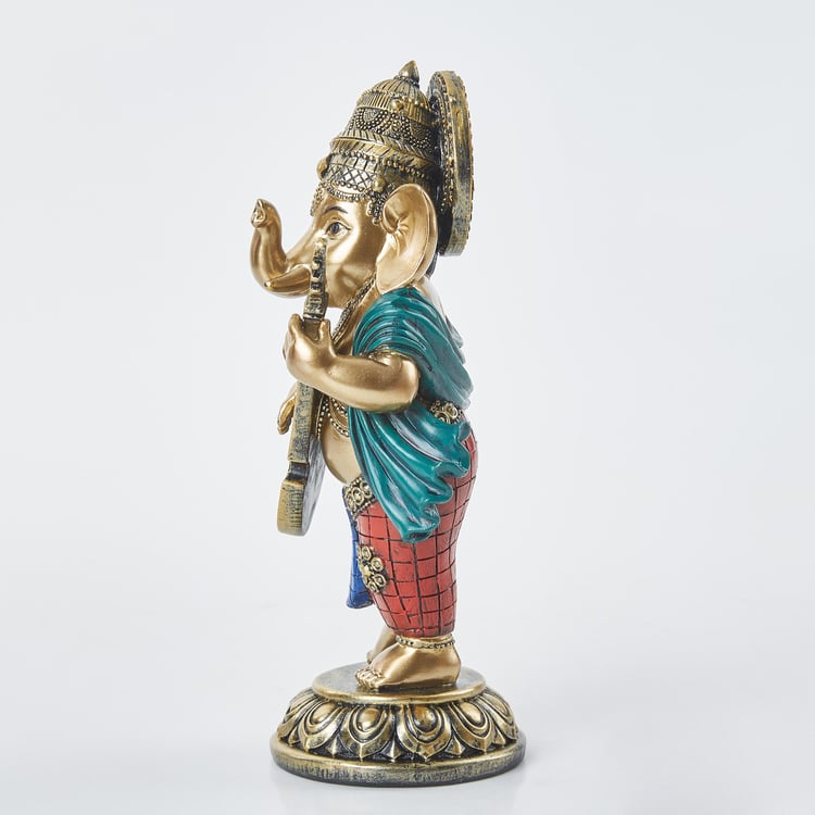 Alpana Polyresin Ganesha With Veena Figurine