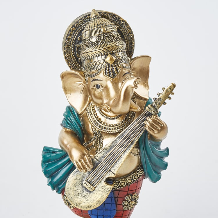 Alpana Polyresin Ganesha With Veena Figurine