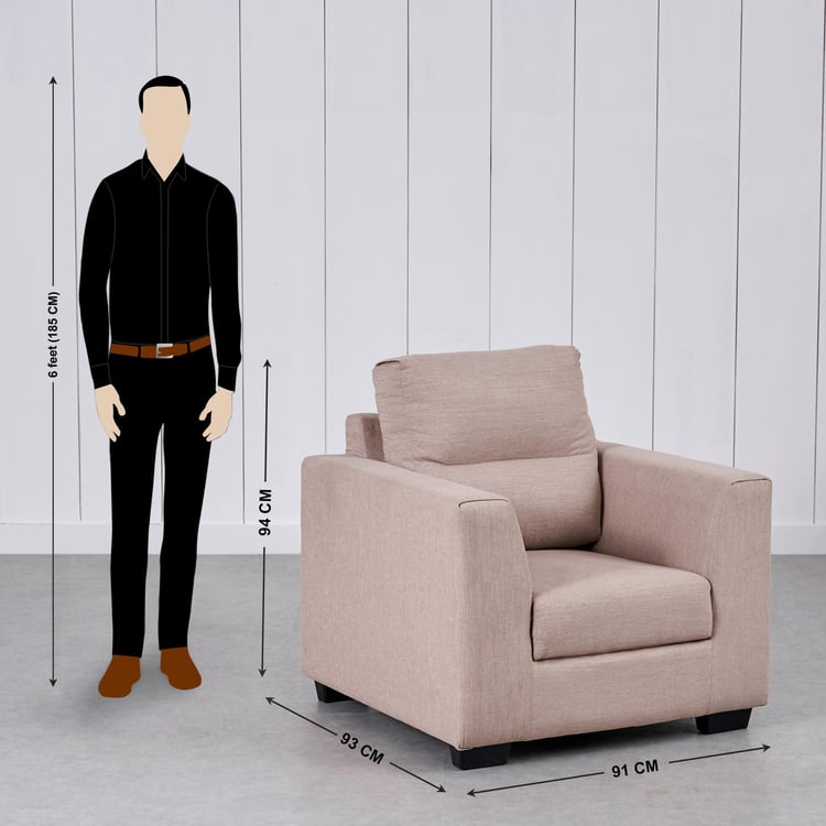 Ellora Fabric 3+2+1 Seater Sofa Set - Beige