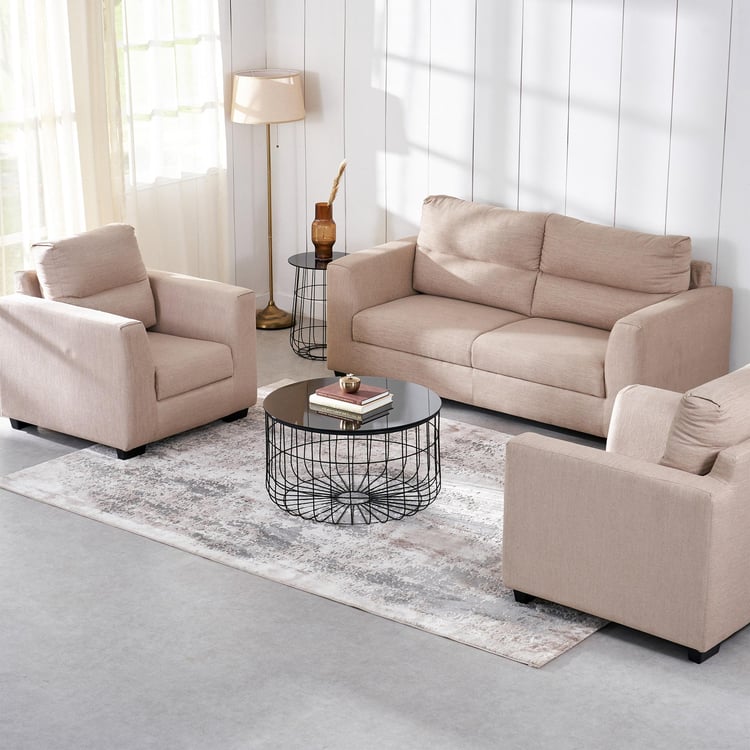 Ellora Fabric 3+1+1 Seater Sofa Set - Beige