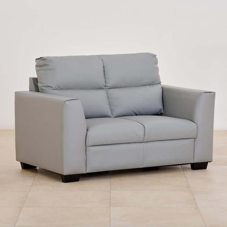 Ellora Faux Leather 3+2 Seater Sofa Set - Grey