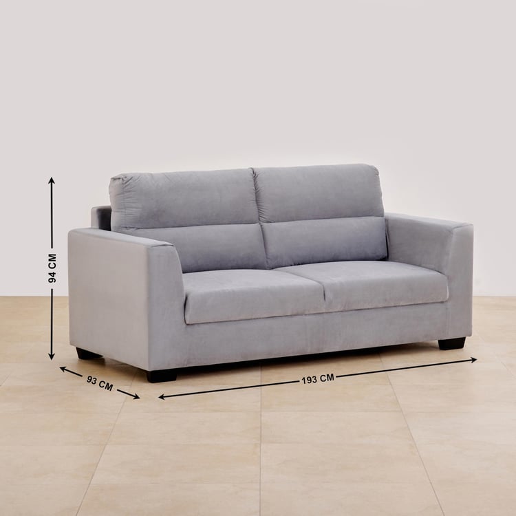 Ellora Fabric 3+1+1 Seater Sofa Set - Grey