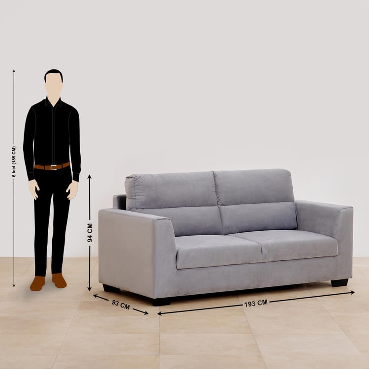 Ellora Fabric 3+1+1 Seater Sofa Set - Grey