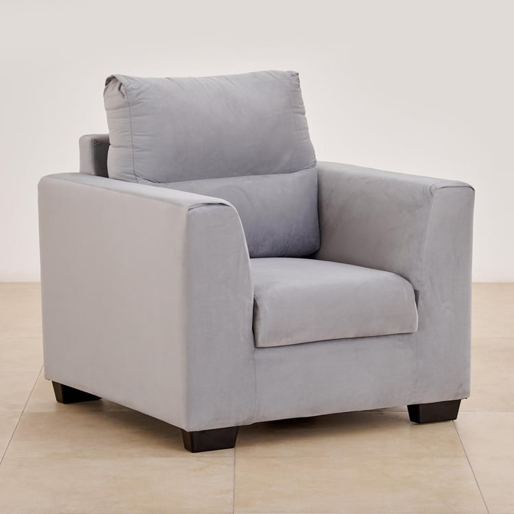 Ellora Fabric 3+1+1 Seater Sofa Set - Grey
