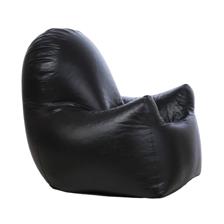 Helios Gary Faux Leather Arm Chair Bean Bag Cover - Black