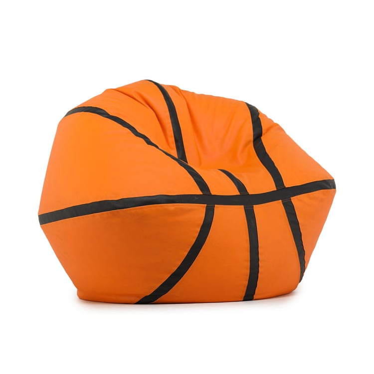 Helios Jordan Faux Leather Basketball Bean Bag Cover - Orange