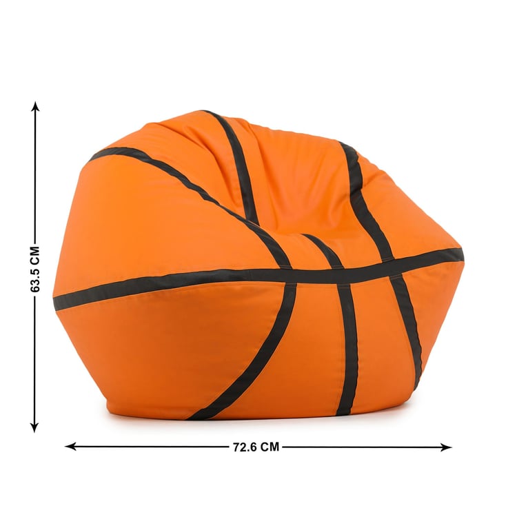 Helios Jordan Faux Leather Basketball Bean Bag Cover - Orange