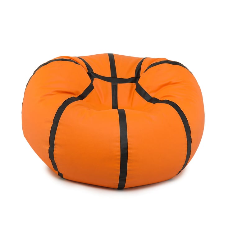 Helios Jordan Faux Leather Basketball Bean Bag Cover - Orange