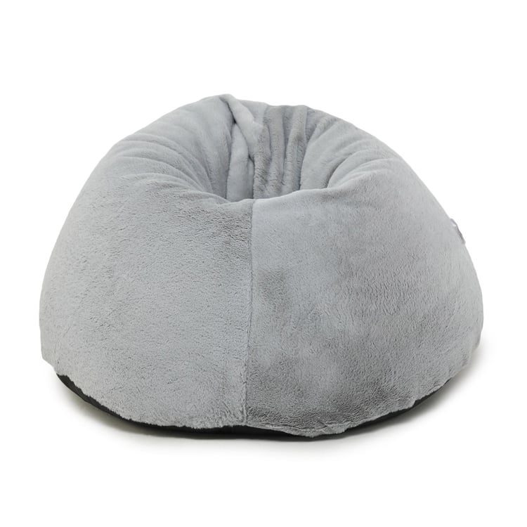 Helios Lunar Faux Fur Teardrop Bean Bag Cover - Grey