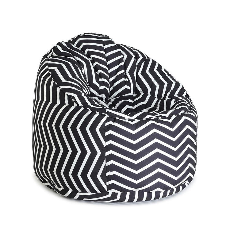 Helios Mirza Muddha Canvas Bean Bag Cover - Black