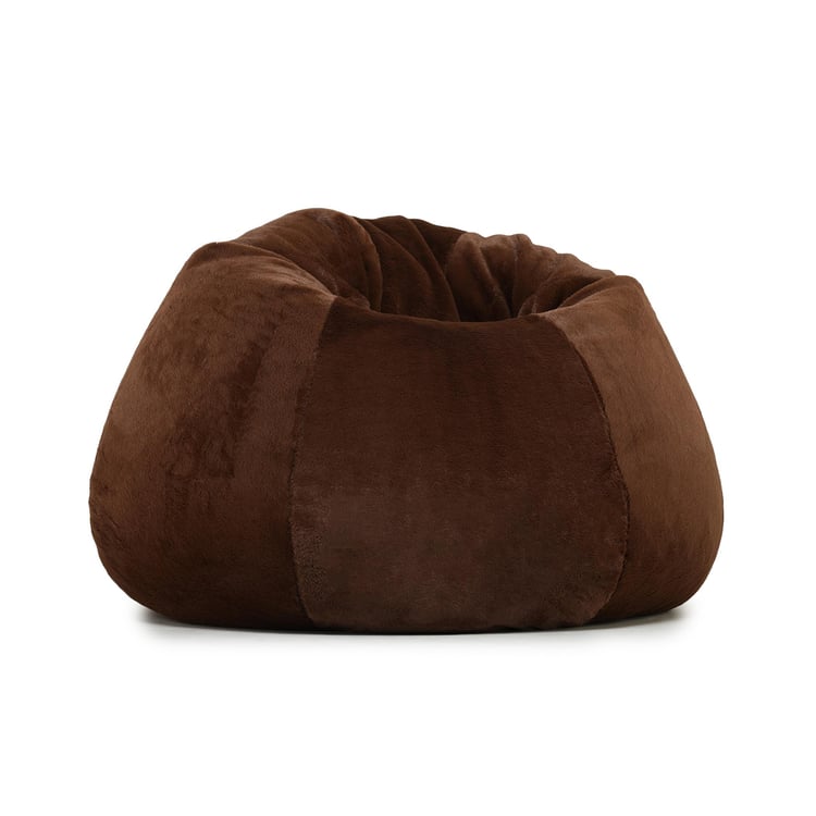 Helios Lunar Faux Fur Teardrop Bean Bag Cover - Brown