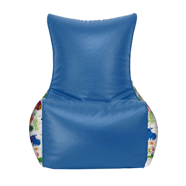 Helios Myler Faux Leather Bean Bag Chair Cover - Blue