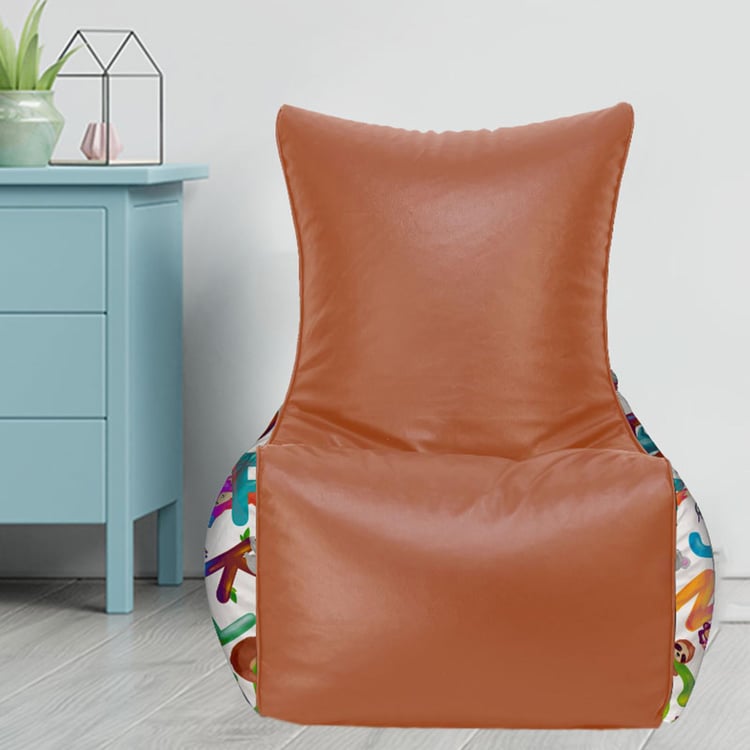 Helios Myler Faux Leather Bean Bag Chair Cover - Brown