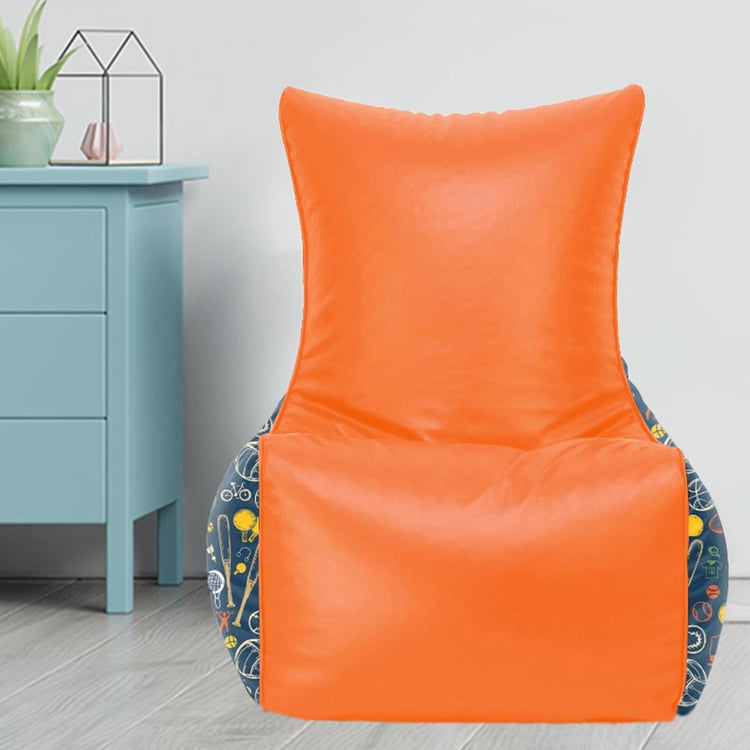 Helios Myler Faux Leather Bean Bag Chair Cover - Orange