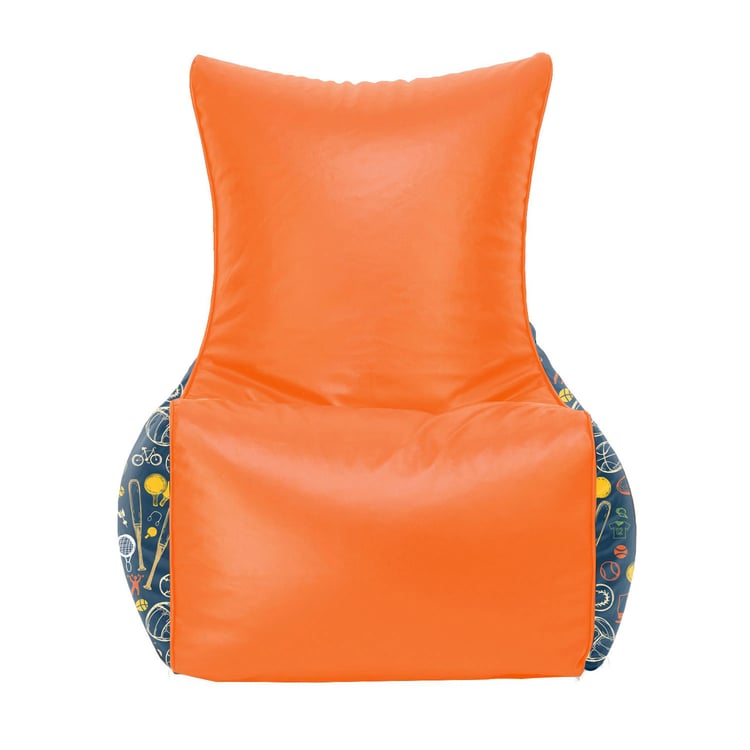 Helios Myler Faux Leather Bean Bag Chair Cover - Orange