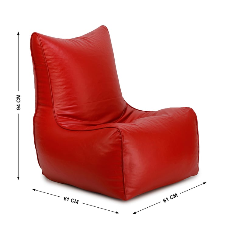 Helios Petra Faux Leather Bean Bag Cover - Red