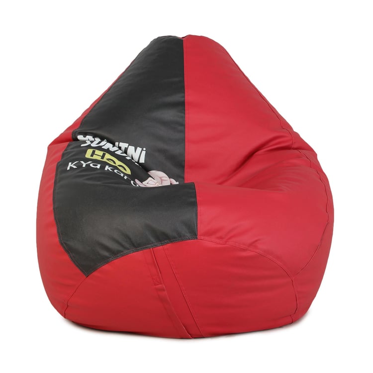 Helios Zest Faux Leather Bean Bag Cover - Red