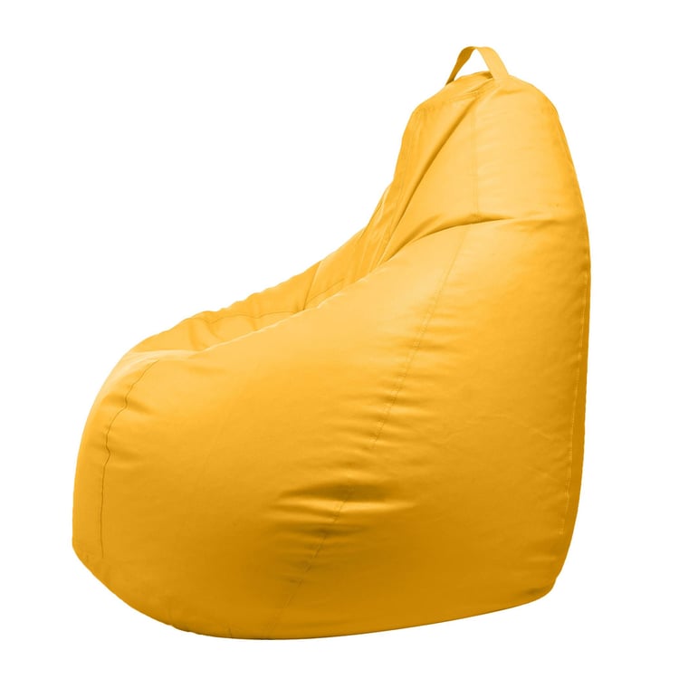 Helios Zest Faux Leather Bean Bag Cover - Yellow