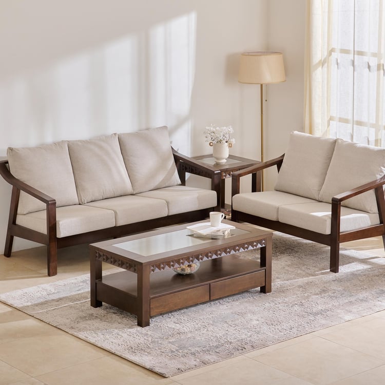 Helios Zara NXT Fabric 3+2 Seater Sofa Set - Beige