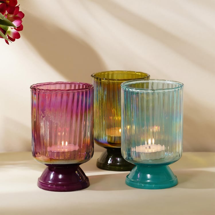 Raga Set of 3 Glass Votive Holders