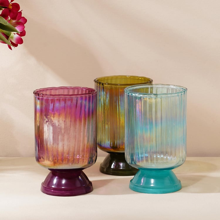 Raga Set of 3 Glass Votive Holders