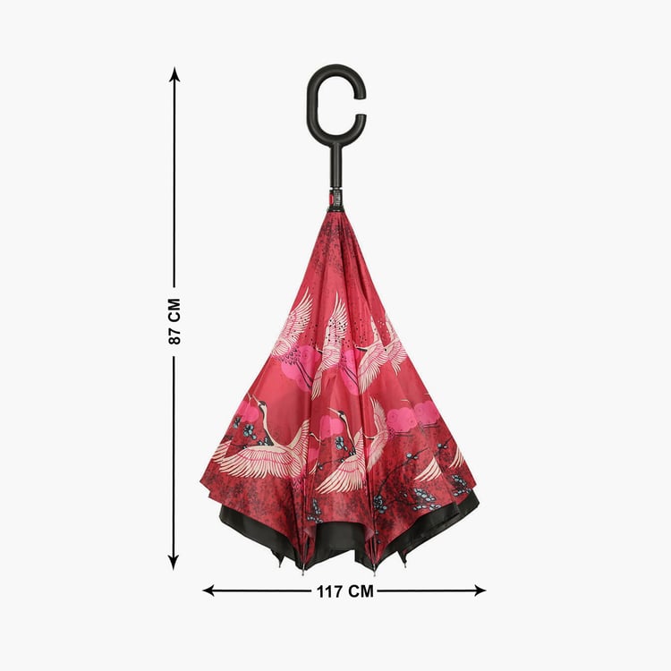 INDIAN CIRCUS Legend of The Cranes Printed Reversible Umbrella