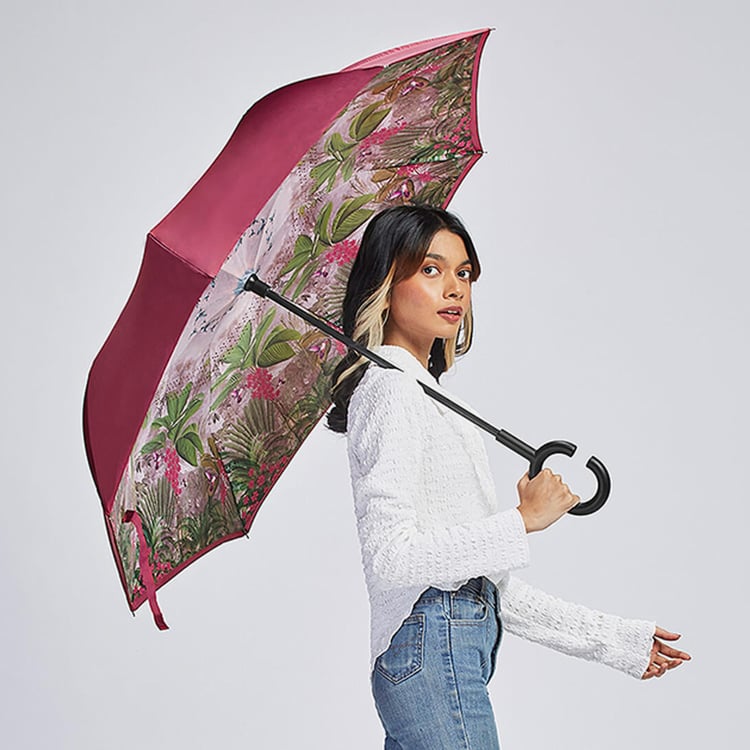 INDIA CIRCUS Tropical View Printed Reversible Umbrella