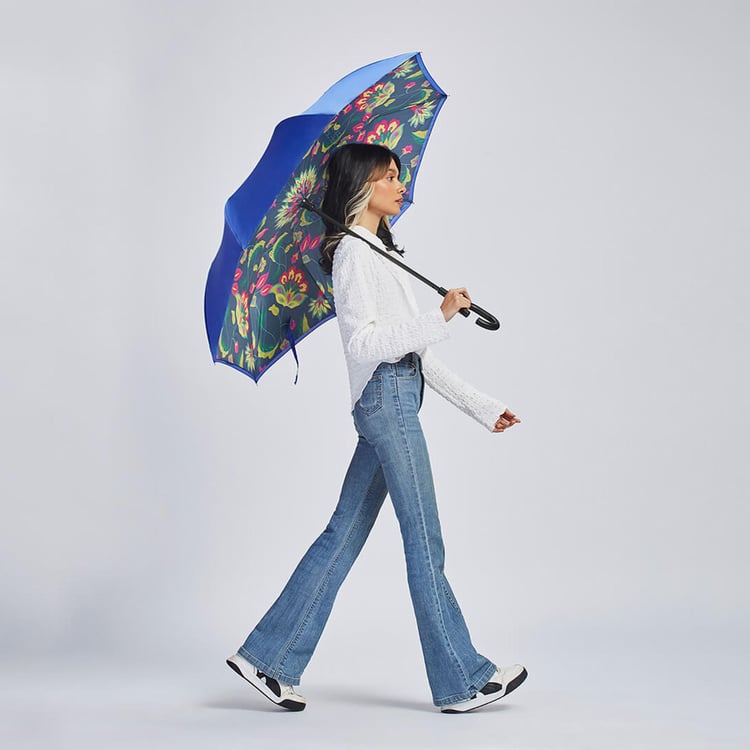 INDIA CIRCUS Cyanic Pop Burst Printed Reversible Umbrella