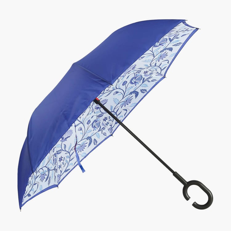 INDIA CIRCUS Blaue Blume Printed Reversible Umbrella