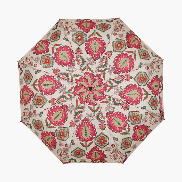 INDIA CIRCUS Mystifying Dazzle Printed 3-Fold Umbrella