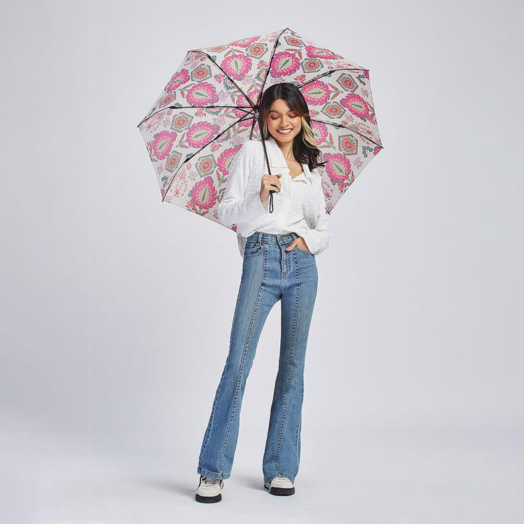 INDIA CIRCUS Mystifying Dazzle Printed 3-Fold Umbrella