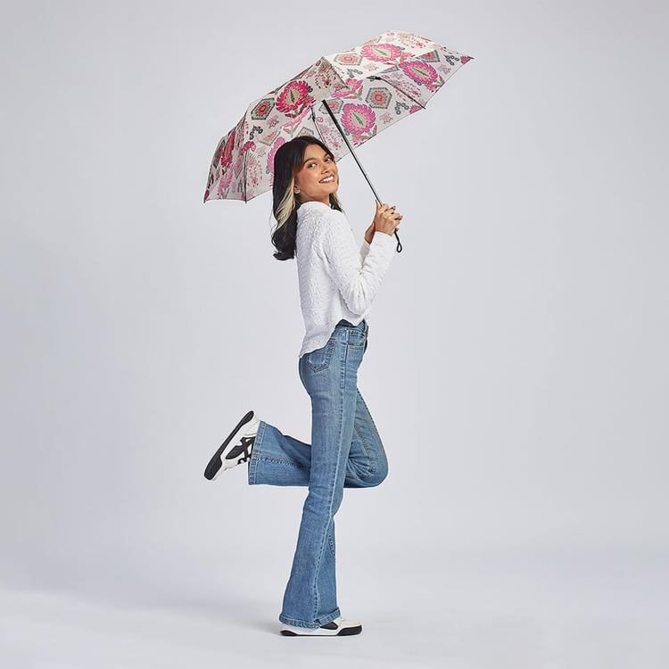 INDIA CIRCUS Mystifying Dazzle Printed 3-Fold Umbrella