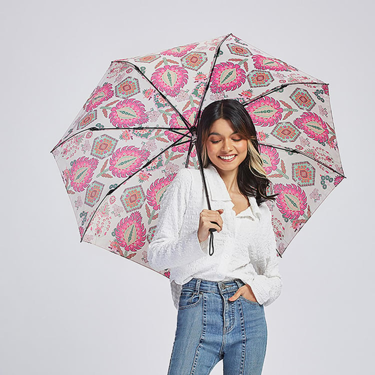 INDIA CIRCUS Mystifying Dazzle Printed 3-Fold Umbrella