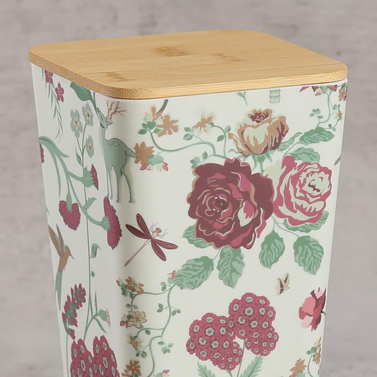 INDIA CIRCUS Floral Galore Bamboo Fibre Storage Jar - 1.4L