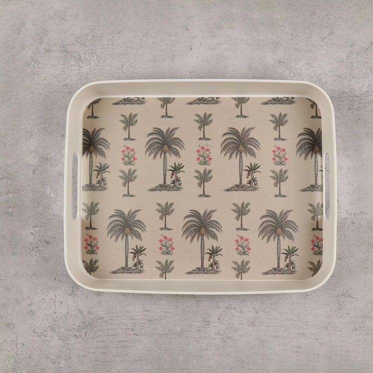 INDIA CIRCUS Chevron Palms Bamboo Fibre Tray - 33.5cm